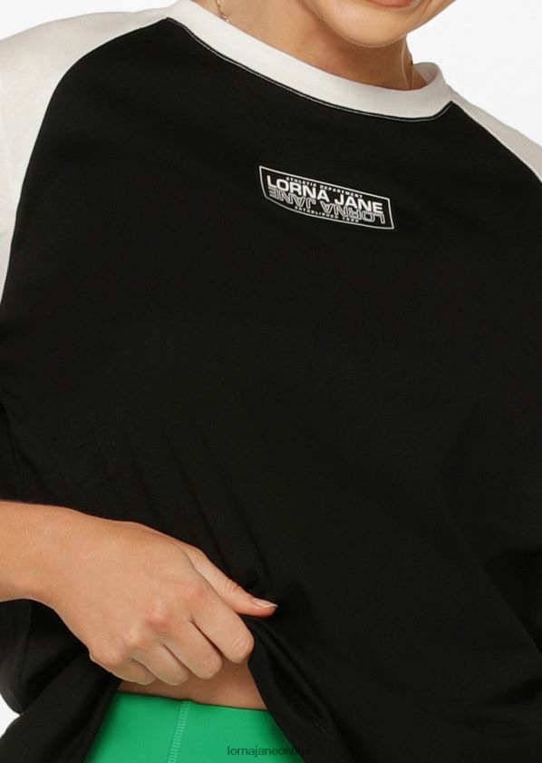 Lorna Jane 70er-Jahre-Nostalgie-Transdry-Entspanntes T-Shirt ZR60X153 Bekleidung Schwarz Frauen