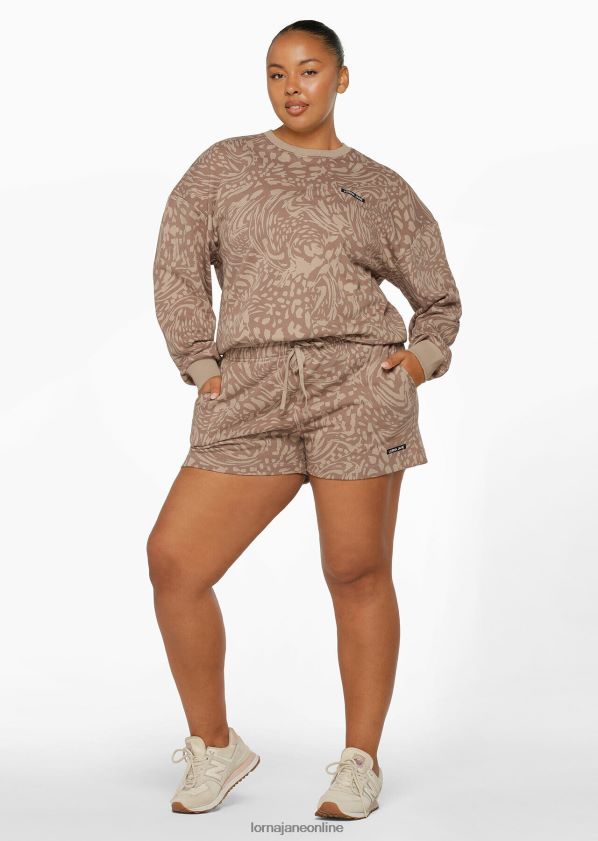 Lorna Jane Abstrakte Sweat-Shorts ZR60X92 Bekleidung Abstrakter Druck aus Sandstein Frauen