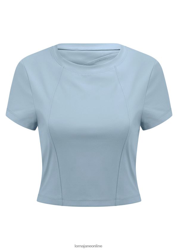Lorna Jane Aktives kurzärmliges Crop-Top mit Ausschnitten ZR60X203 Bekleidung Reise blau Frauen