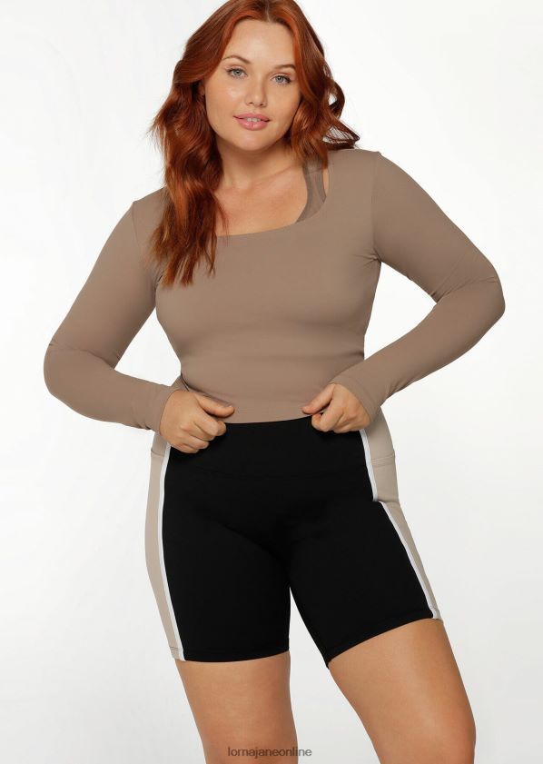 Lorna Jane Aktives kurzärmliges Oberteil mit kurzem Schnitt ZR60X256 Bekleidung Knochen Frauen