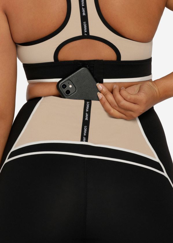 Lorna Jane Amplify Knöchelbeißer-Leggings mit geklebten Taschen ZR60X7 Bekleidung Schwarz Frauen