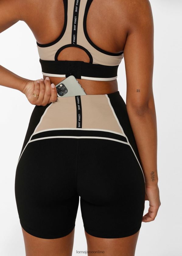 Lorna Jane Amplify geklebte Pocket-Bike-Shorts ZR60X10 Bekleidung Schwarz Frauen