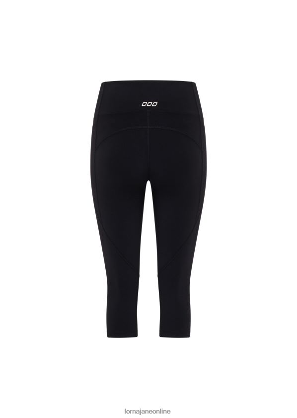 Lorna Jane Amy Phone Pocket 3/4 Tech-Leggings ZR60X455 Bekleidung Schwarz Frauen