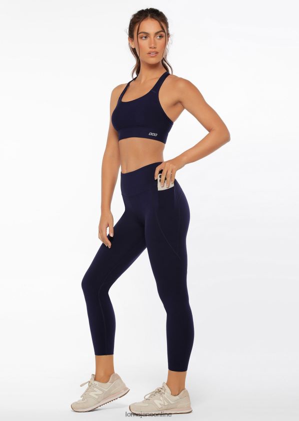 Lorna Jane Amy Phone Pocket Tech Ankle Biter Leggings ZR60X142 Bekleidung Französische Marine Frauen