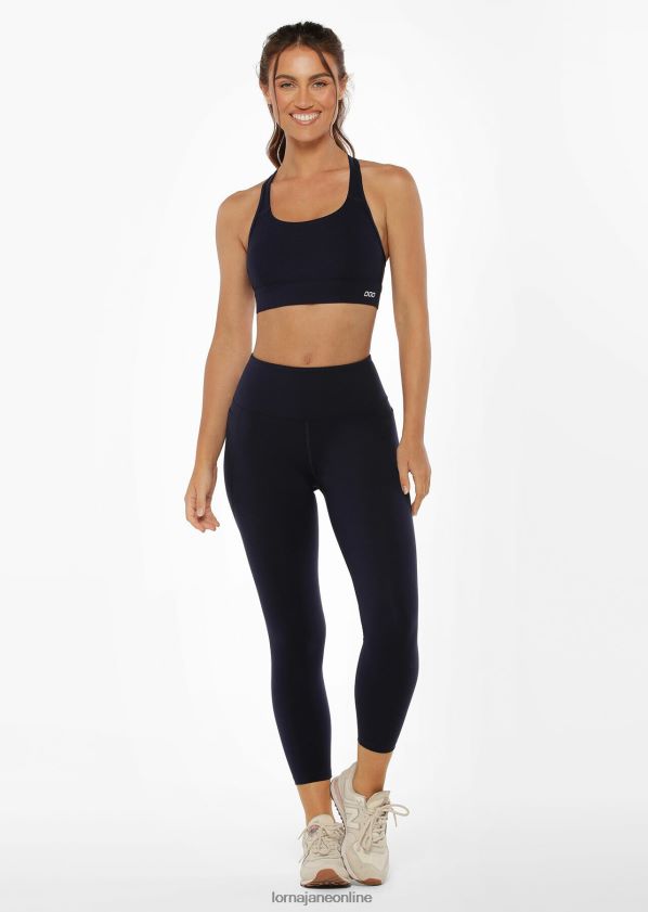 Lorna Jane Amy Phone Pocket Tech Ankle Biter Leggings ZR60X142 Bekleidung Französische Marine Frauen