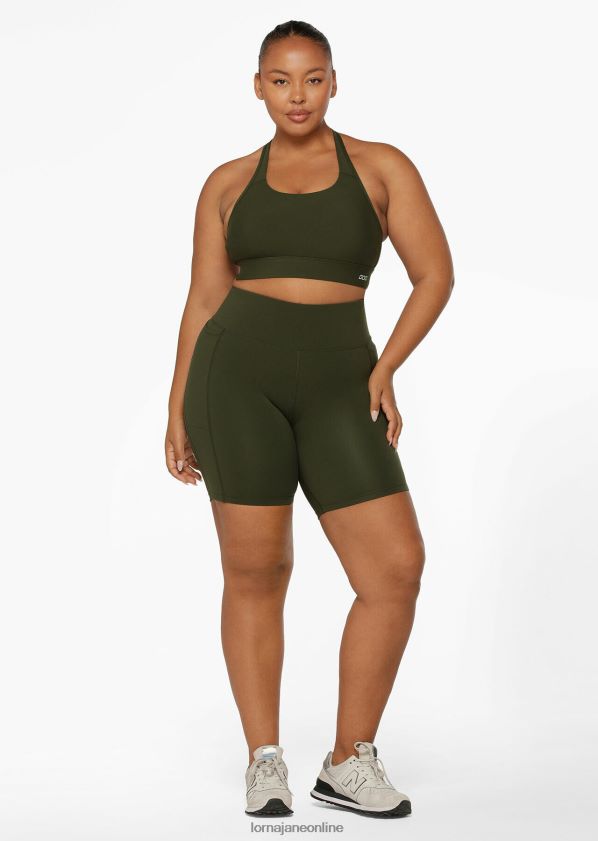 Lorna Jane Amy Tech Bike Short mit Handytasche ZR60X35 Bekleidung Luxusgrün Frauen