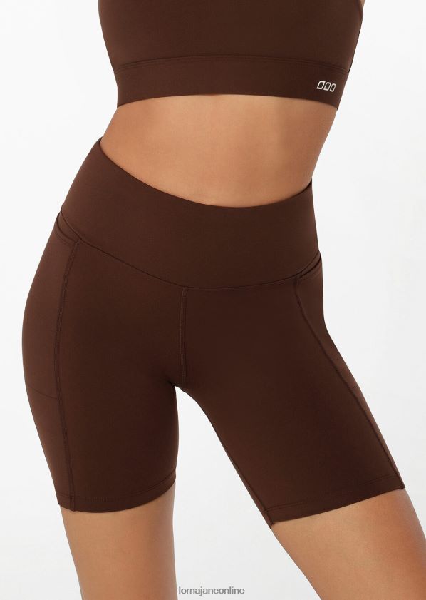 Lorna Jane Amy Tech Bike Short mit Handytasche ZR60X449 Bekleidung Espresso Frauen