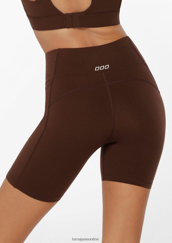 Lorna Jane Amy Tech Bike Short mit Handytasche ZR60X449 Bekleidung Espresso Frauen
