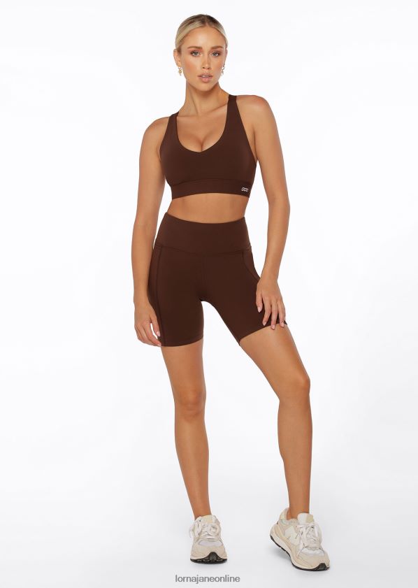 Lorna Jane Amy Tech Bike Short mit Handytasche ZR60X449 Bekleidung Espresso Frauen