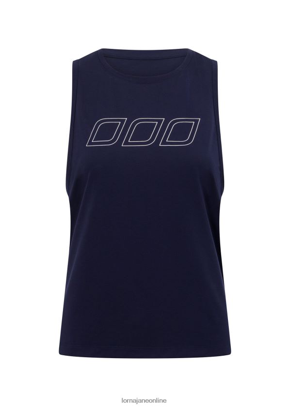 Lorna Jane Amy aktiver Tank ZR60X394 Bekleidung Französische Marine Frauen