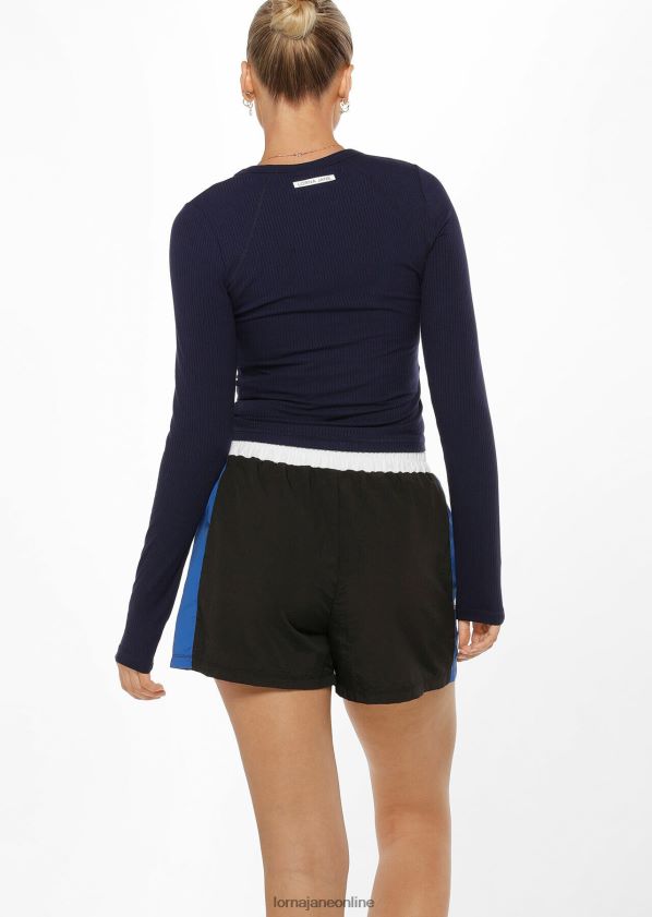 Lorna Jane Auffälliges Active Rib-Langarmshirt ZR60X129 Bekleidung Französische Marine Frauen