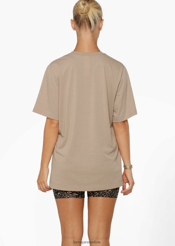 Lorna Jane Bleiben Sie geerdet entspanntes T-Shirt ZR60X64 Bekleidung dunkles gebrochenes Weiß Frauen