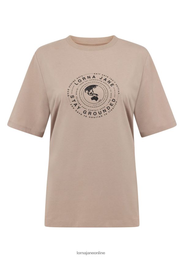 Lorna Jane Bleiben Sie geerdet entspanntes T-Shirt ZR60X64 Bekleidung dunkles gebrochenes Weiß Frauen