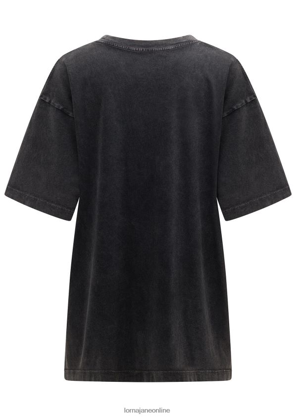 Lorna Jane Boyfriend-T-Shirt mit Flourish-Waschung ZR60X83 Bekleidung schwarz gewaschen Frauen