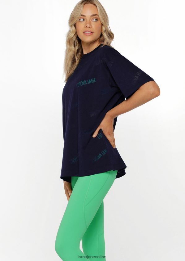 Lorna Jane Burnout-Freund-T-Shirt ZR60X341 Bekleidung Französische Marine Frauen