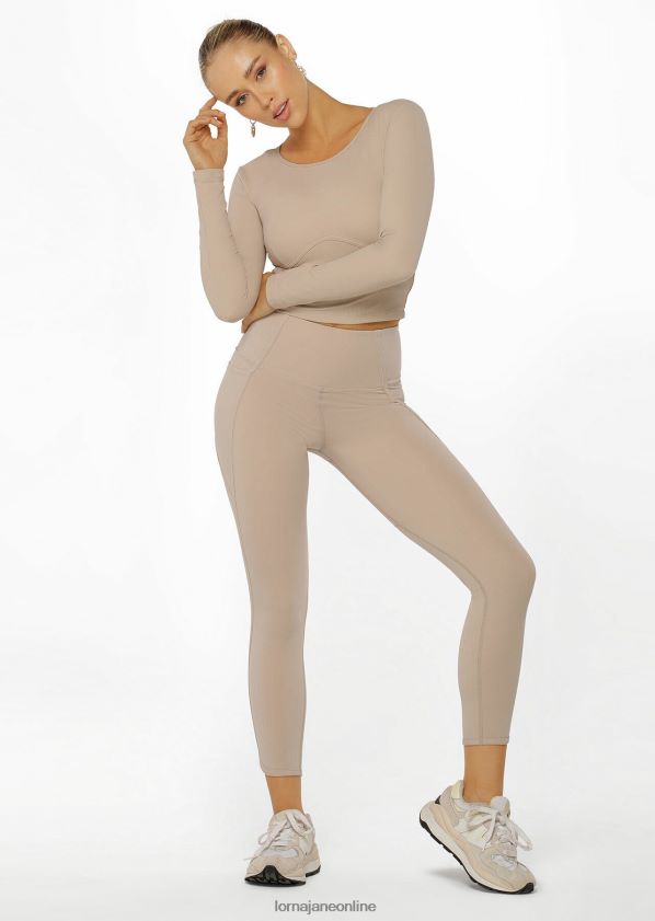 Lorna Jane Contour Active Langarm-Top ZR60X167 Bekleidung cremefarben Frauen