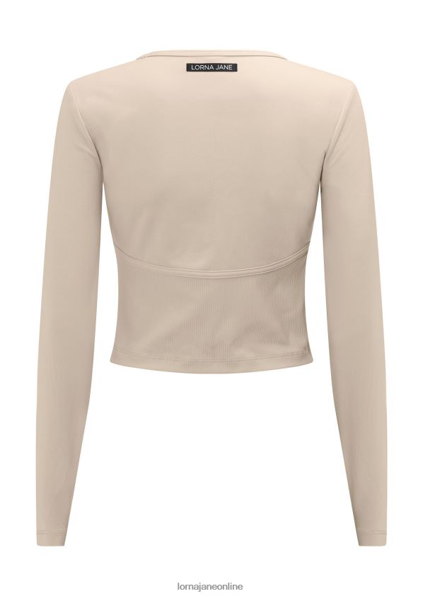 Lorna Jane Contour Active Langarm-Top ZR60X167 Bekleidung cremefarben Frauen