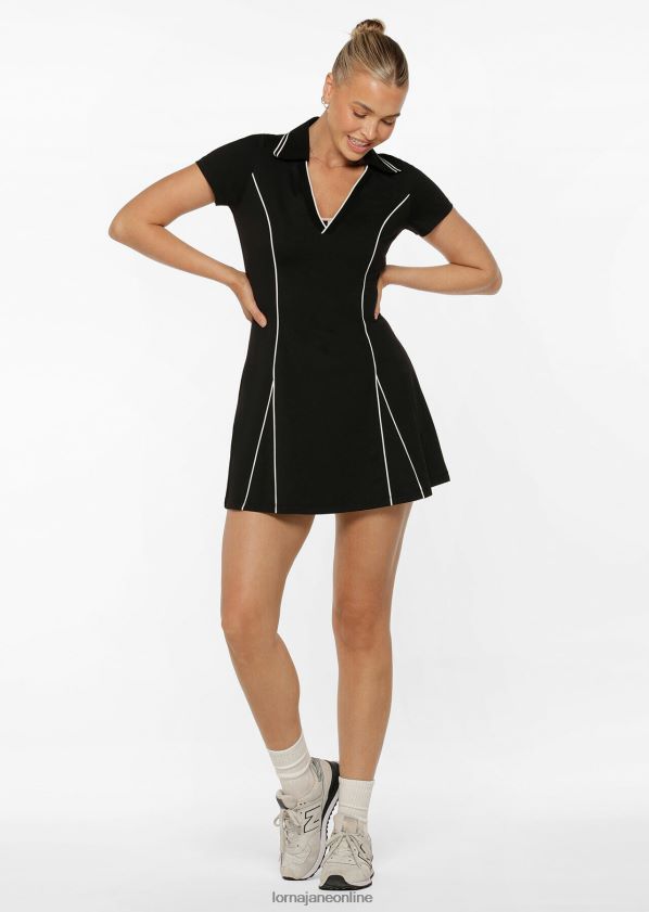 Lorna Jane Deuce Retro-Tenniskleid ZR60X185 Bekleidung Schwarz Frauen