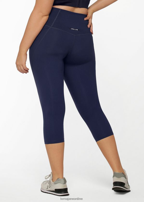 Lorna Jane Distanzstützende 7/8-Leggings mit Handytasche ZR60X254 Bekleidung Marine Frauen