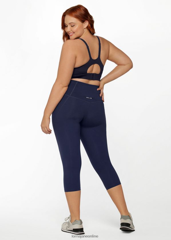 Lorna Jane Distanzstützende 7/8-Leggings mit Handytasche ZR60X254 Bekleidung Marine Frauen