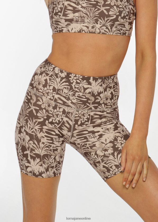 Lorna Jane Dusty Palm Fahrradshorts ZR60X315 Bekleidung staubiger Palmenabdruck Frauen