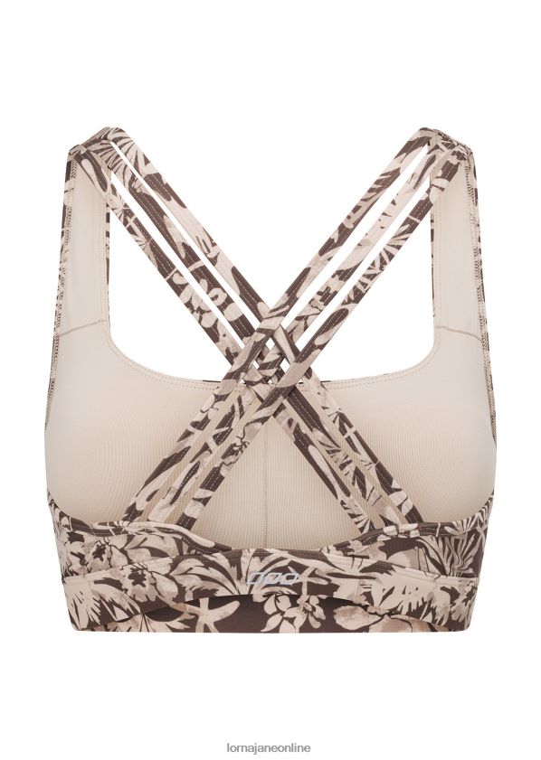 Lorna Jane Dusty Palm Sport-BH ZR60X311 Bekleidung staubiger Palmenabdruck Frauen