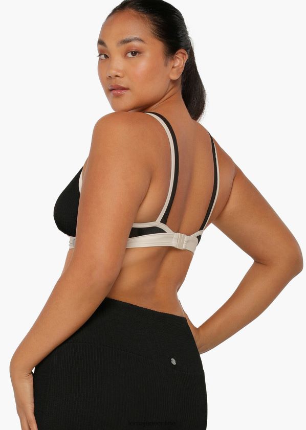 Lorna Jane Entspannungs-Schwimm-BH mit Kräuselung ZR60X425 Bekleidung Schwarz Frauen