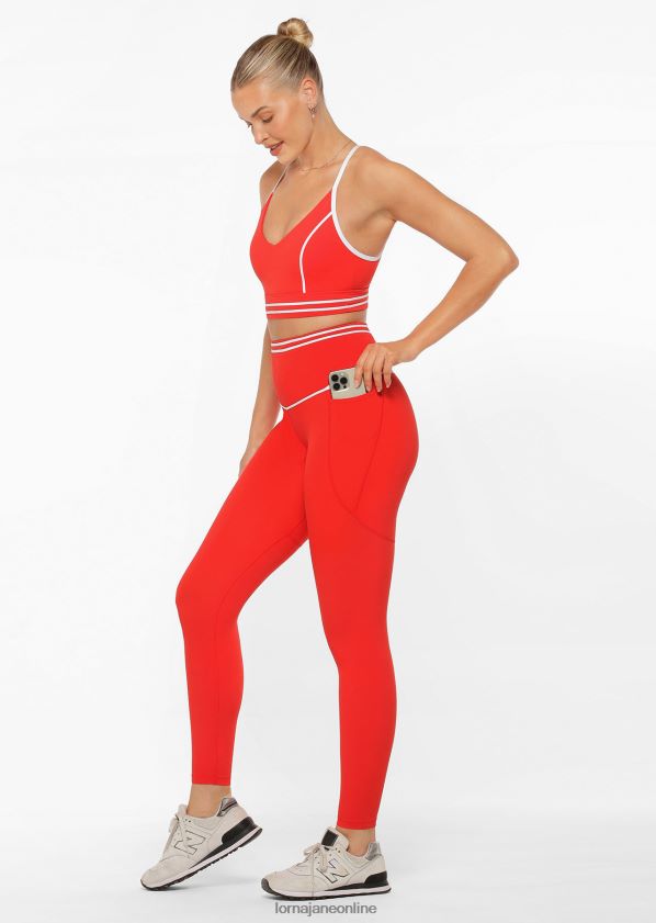 Lorna Jane Fast Pace recycelte Booty-Leggings in voller Länge ZR60X113 Bekleidung heiße Tomate Frauen