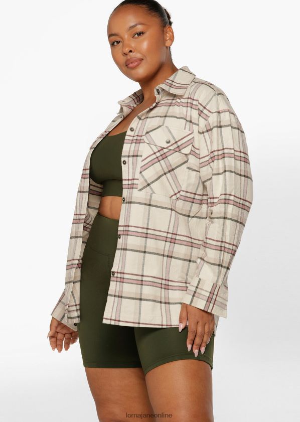 Lorna Jane Flanellhemd überwerfen ZR60X24 Bekleidung Wanderer kariert Frauen