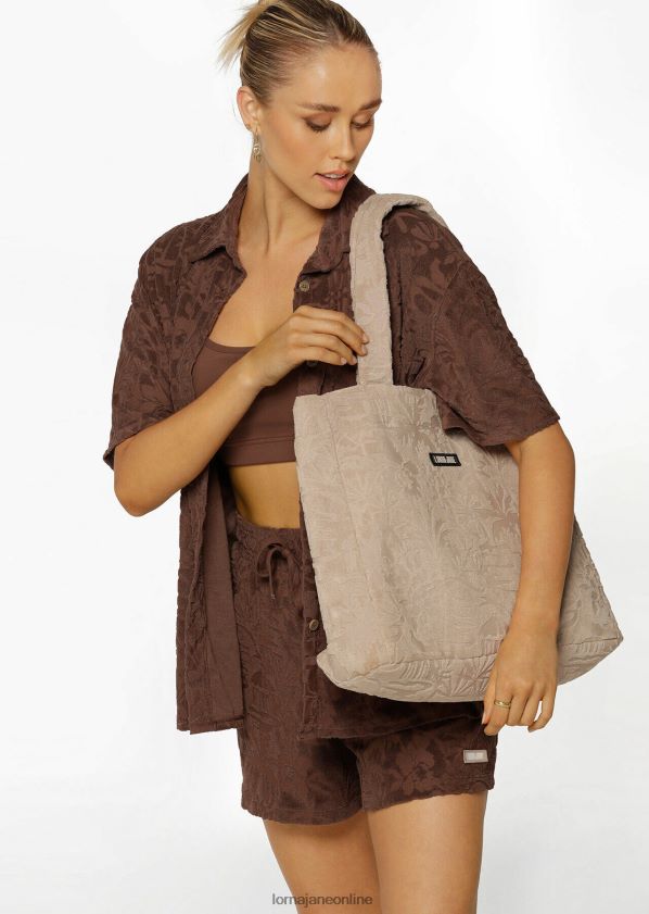 Lorna Jane Frottee-Einkaufstasche ZR60X318 Zubehörteil cremefarben Frauen