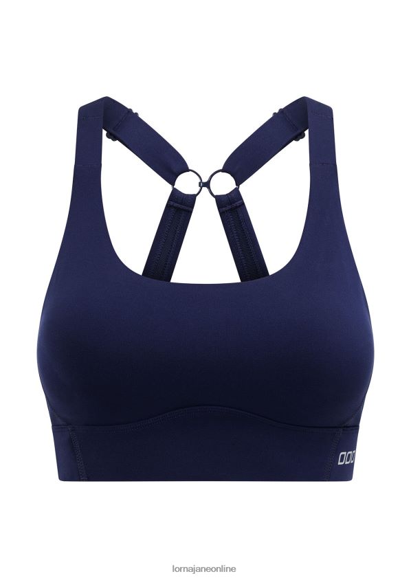 Lorna Jane Game Time recycelter Sport-BH ZR60X140 Bekleidung Französische Marine Frauen