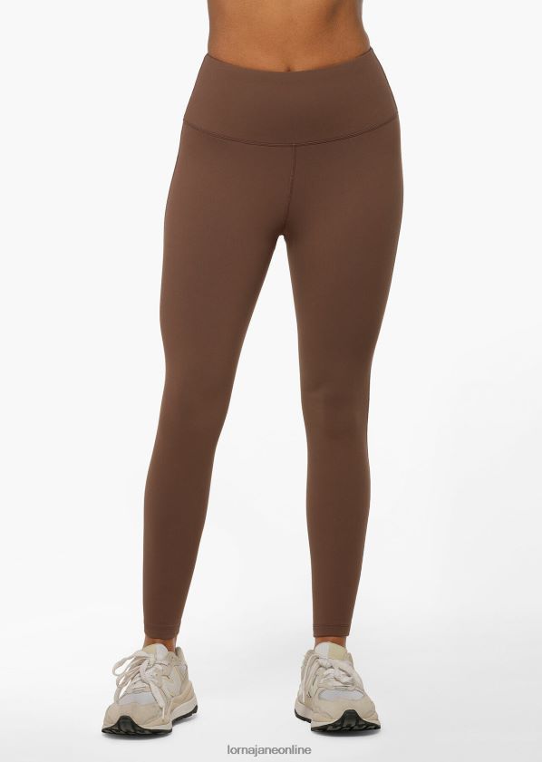 Lorna Jane Ganztägige Lotus-Thermo-Leggings ohne Scheuern in voller Länge ZR60X90 Bekleidung Schokolade Frauen