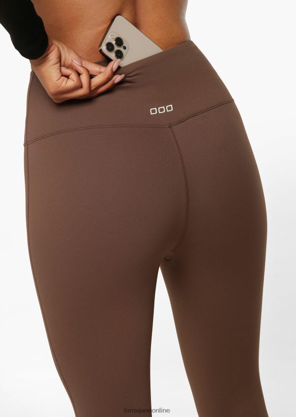 Lorna Jane Ganztägige Lotus-Thermo-Leggings ohne Scheuern in voller Länge ZR60X90 Bekleidung Schokolade Frauen