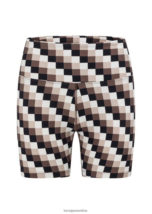 Lorna Jane Gerippte Fahrradshorts im Retro-Karomuster ZR60X157 Bekleidung Retro-Karodruck Frauen