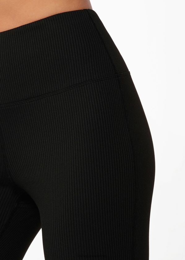 Lorna Jane Gerippte Retro-Schlaghosen ZR60X117 Bekleidung Schwarz Frauen