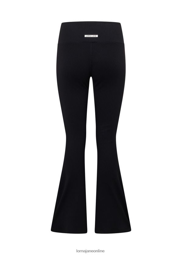 Lorna Jane Gerippte Retro-Schlaghosen ZR60X117 Bekleidung Schwarz Frauen