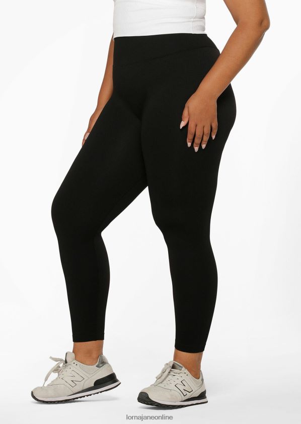 Lorna Jane Gerippte nahtlose Knöchelbeißer-Leggings von Tempo ZR60X61 Bekleidung Schwarz Frauen