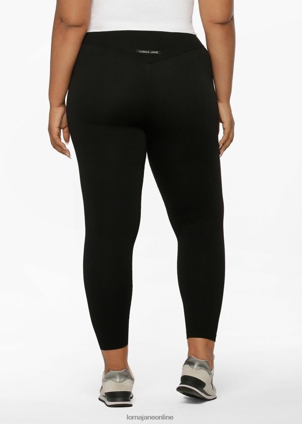 Lorna Jane Gerippte nahtlose Knöchelbeißer-Leggings von Tempo ZR60X61 Bekleidung Schwarz Frauen