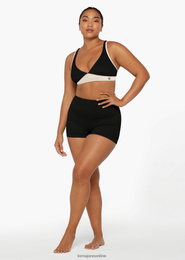Lorna Jane Gewellte Badeshorts im Urlaubs-Hype ZR60X421 Bekleidung Schwarz Frauen