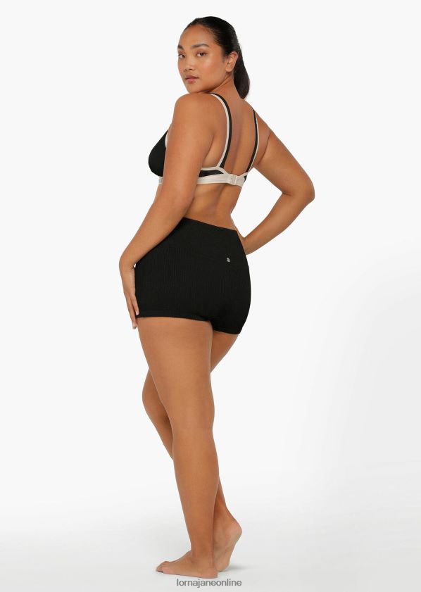 Lorna Jane Gewellte Badeshorts im Urlaubs-Hype ZR60X421 Bekleidung Schwarz Frauen