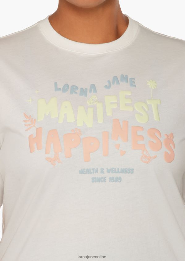 Lorna Jane Glück manifestieren transdry entspanntes T-Shirt ZR60X55 Bekleidung Porzellan Frauen