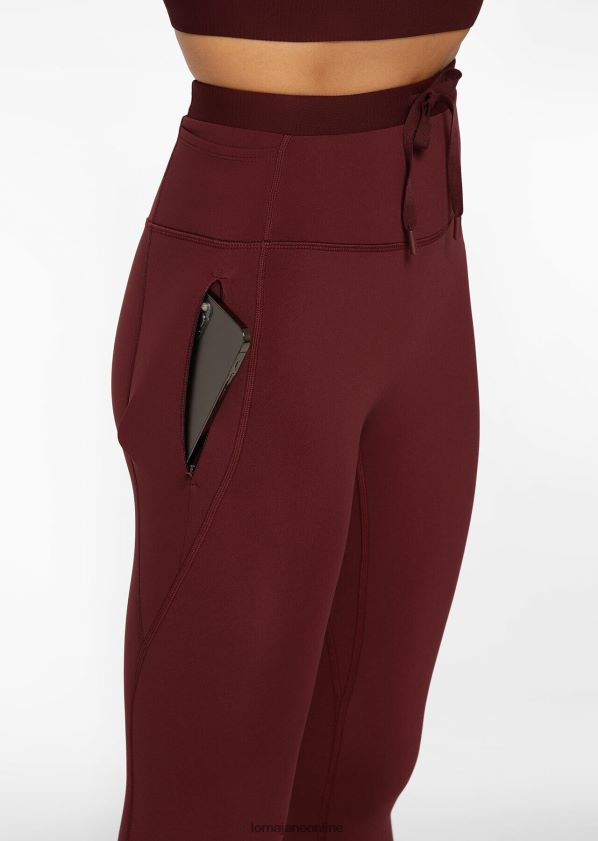 Lorna Jane Halten Sie mit den knöchelbeißenden Leggings mit mehreren Taschen Schritt ZR60X25 Bekleidung kastanienbraun Frauen