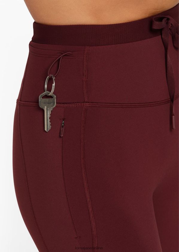 Lorna Jane Halten Sie mit den knöchelbeißenden Leggings mit mehreren Taschen Schritt ZR60X25 Bekleidung kastanienbraun Frauen