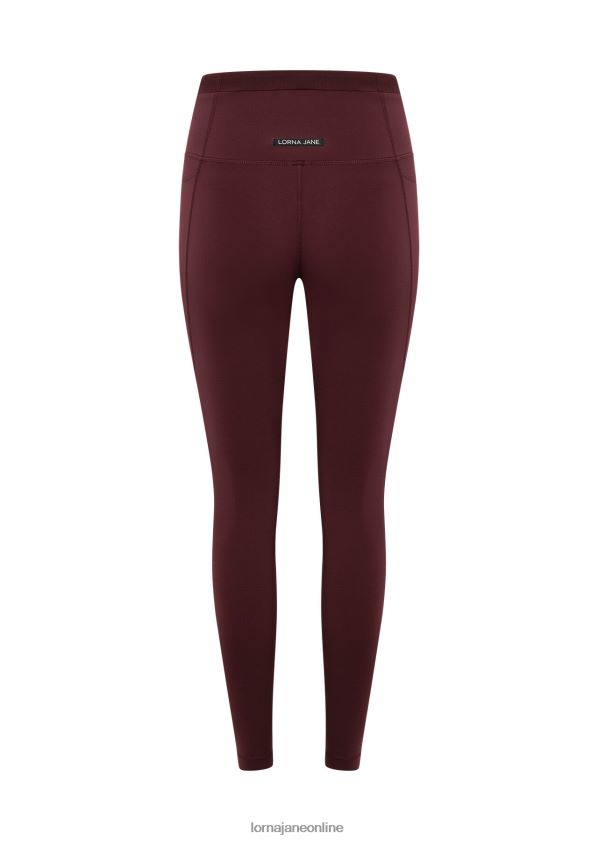 Lorna Jane Halten Sie mit den knöchelbeißenden Leggings mit mehreren Taschen Schritt ZR60X25 Bekleidung kastanienbraun Frauen