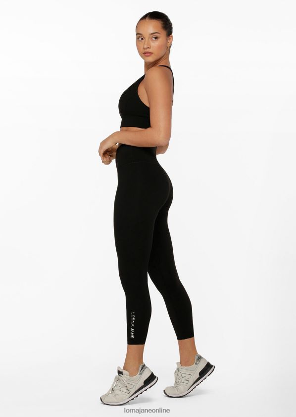 Lorna Jane Hochgefaltete Lotus-Knöchelbeißer-Leggings ZR60X445 Bekleidung Schwarz Frauen