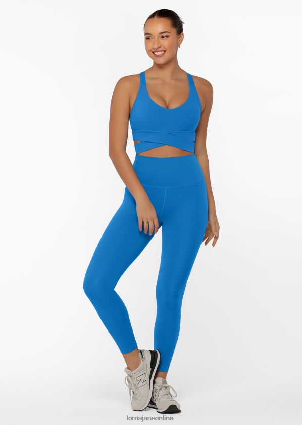 Lorna Jane Hochgefaltete Lotus-Knöchelbeißer-Leggings ohne Scheuern ZR60X375 Bekleidung Kornblume Frauen