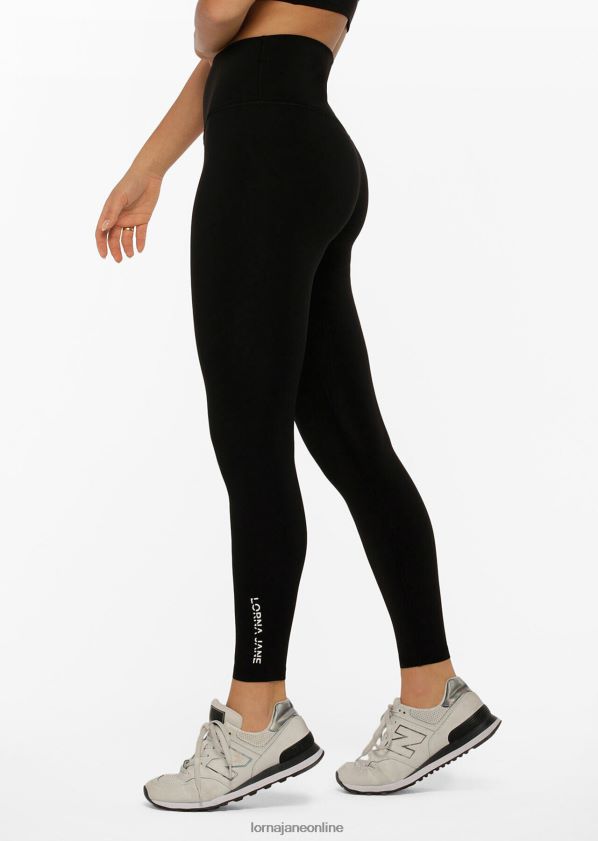 Lorna Jane Hochgefaltete Lotus-Leggings in voller Länge ZR60X444 Bekleidung Schwarz Frauen