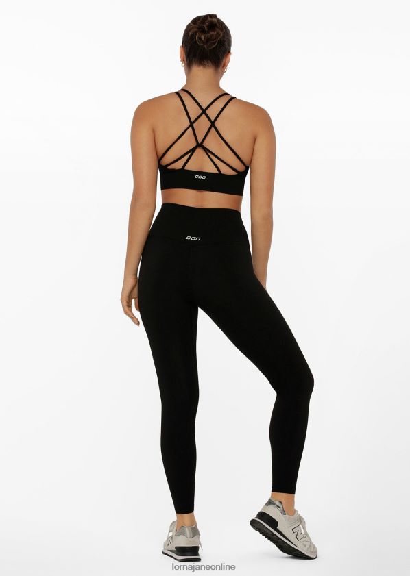 Lorna Jane Hochgefaltete Lotus-Leggings in voller Länge ZR60X444 Bekleidung Schwarz Frauen
