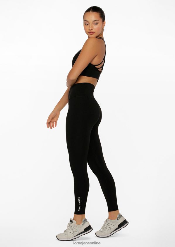 Lorna Jane Hochgefaltete Lotus-Leggings in voller Länge ZR60X444 Bekleidung Schwarz Frauen