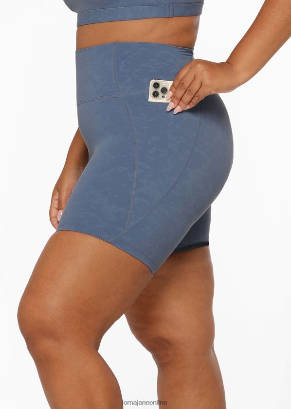 Lorna Jane Hochklappbare No-Ride-Fahrradshorts ZR60X97 Bekleidung neblig blau gewaschen Frauen